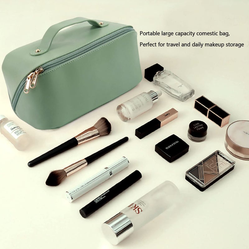 MAMUNU Large Capacity Cosmetic Bag  Travel Cosmetic Storage Bag with Handle  Portable Zipper Cosmetic Bag Toiletry Bag Makeup Bag Large with Compartments for Women Girls - Image 5